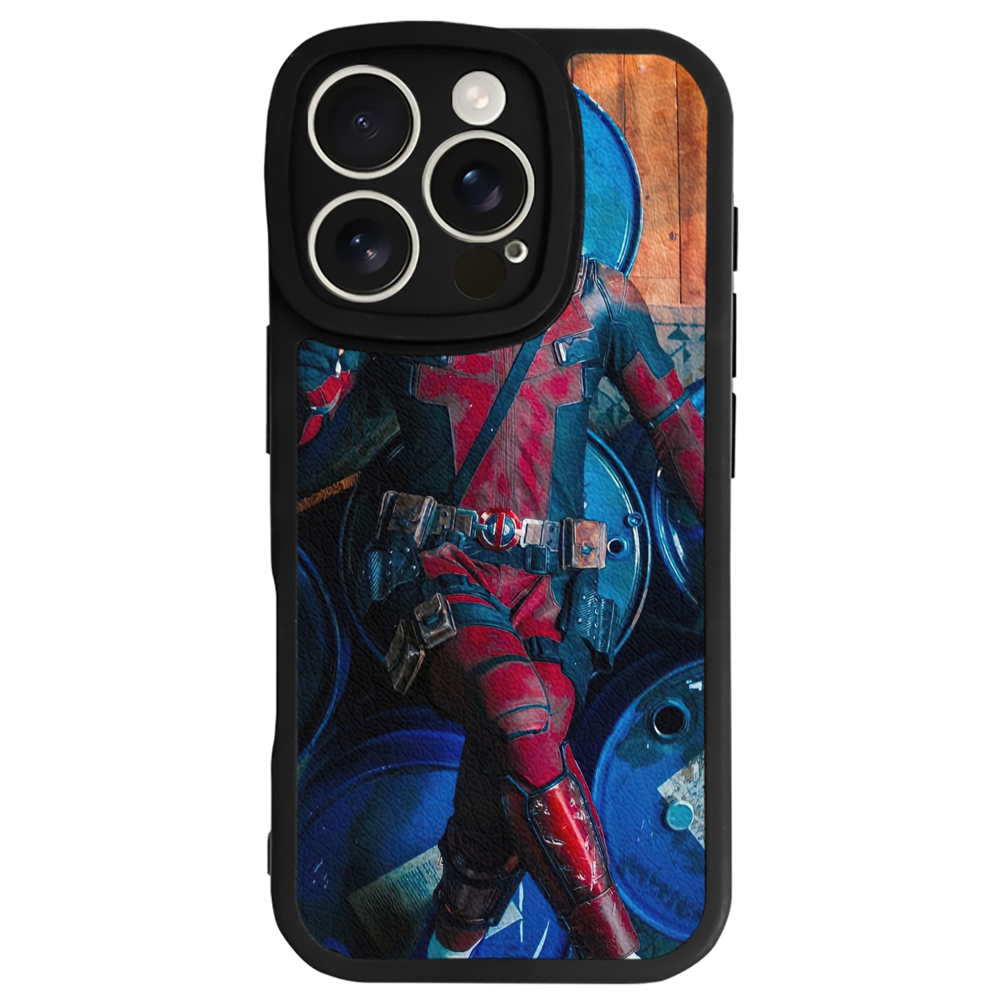 （画像用） Deadpool デッドプール 【iPhone 16シリーズ対応】シリコンスマホケース（レザー調） 材質：シリコン